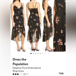 NWT Dress the Population Delphine wrap floral dress